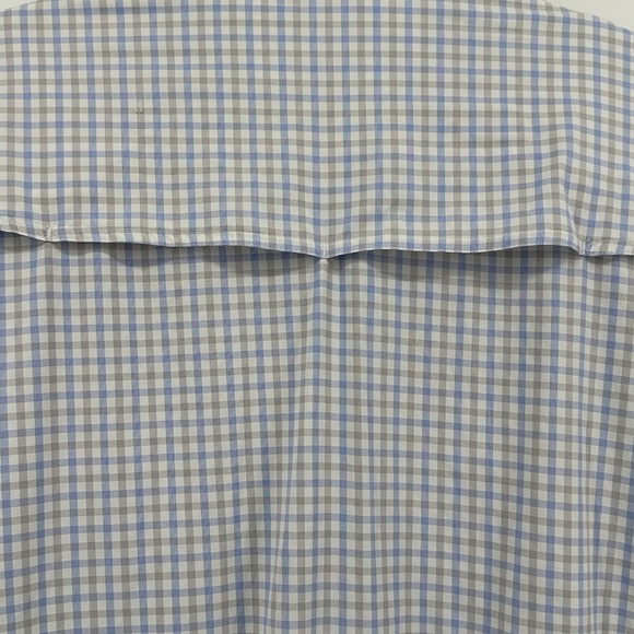 Poncho The Catfish Long Sleeve Shirt 2XL Outdoors Fishing Plaid Blue Gray Vent - Picture 7 of 12